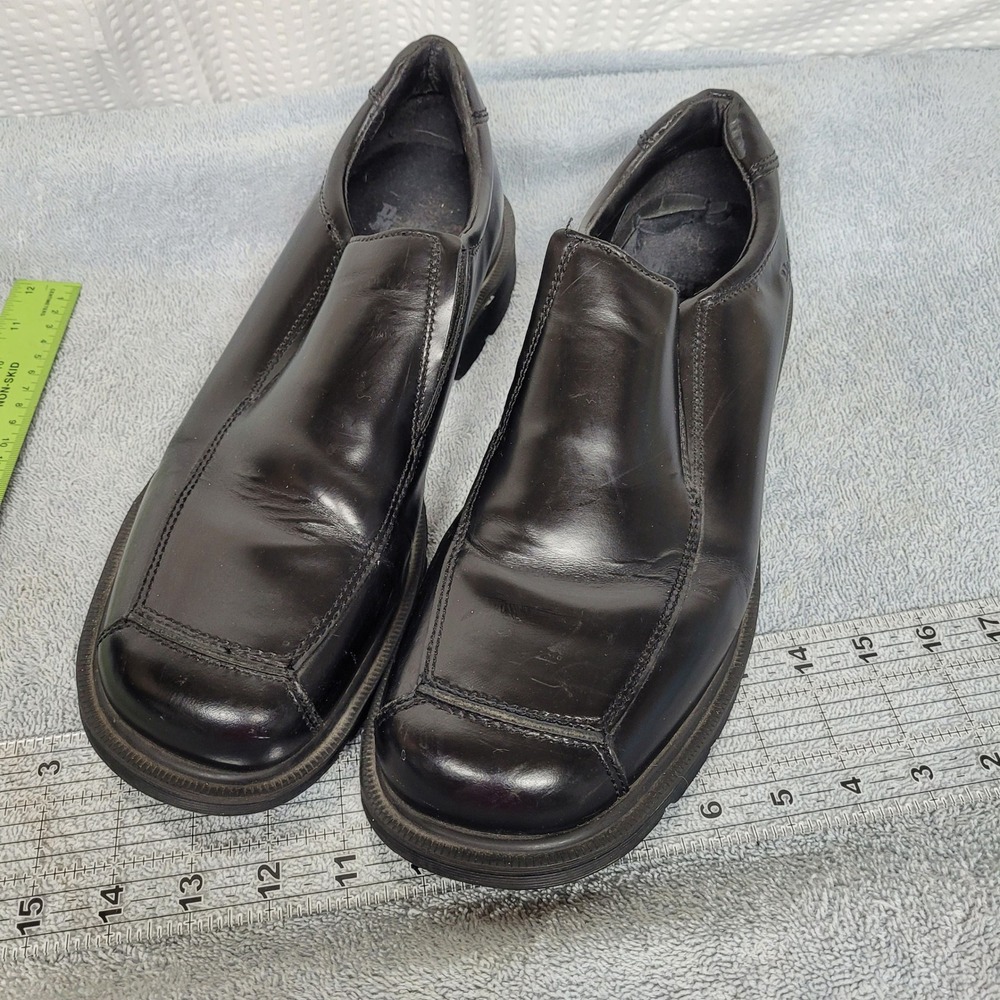Dr. Martens 9A50 Black Leather Square Toe Slip On Loafers Mens 12 - Picture 1 of 7